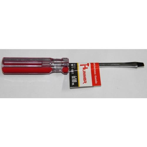 HUMMER ไขควงปากแบนหัวแม่เหล็ก รุ่น WT-601-6X100 ขนาด 6x100มม.