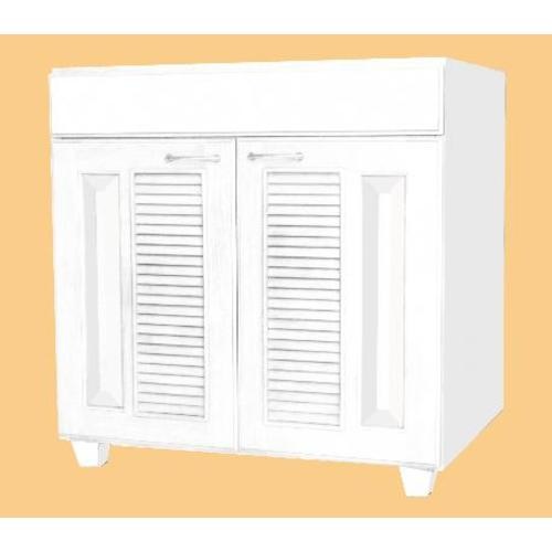 KITZCHO ตู้ตั้งพื้นหน้าบานเกล็ดผสม JIGSAW JSR-B-MV-8380X-WH สีขาว