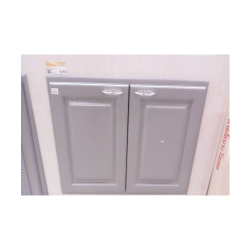MJ บานซิงค์คู่ทึบตรง 60x80x0 ซม. S608-G สีเทา
