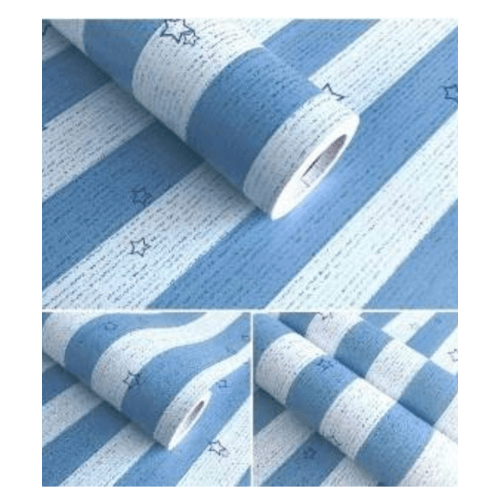 TAPIOวอลเปเปอร์  45ซม.x10ม. ลายทาง BYD008 สีฟ้า