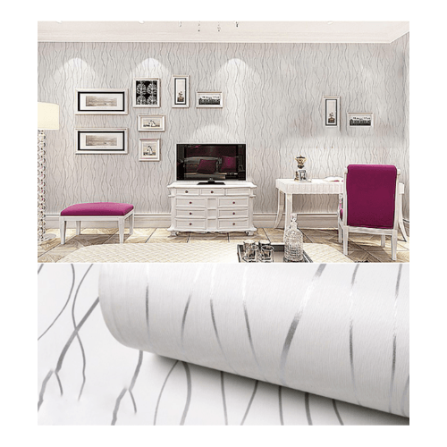 TAPIO วอลเปเปอร์  45ซม.x10ม. ลายเส้น BYD009 สีขาว