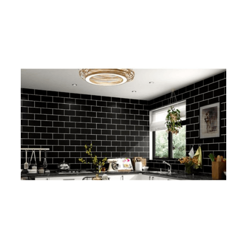 TAPIO วอลเปเปอร์แบบมีกาว 45x1000ซม. ลาย Brick BYD019 สีดำ