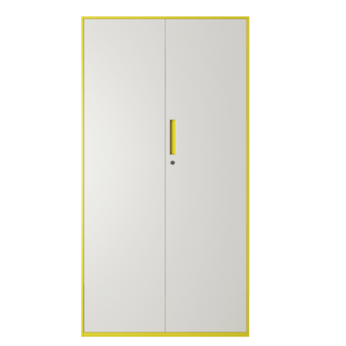 ULA ตู้เก็บเอกสารแบบทึบบานเปิด 90x40x185 ซม. BDL14 ขาว-เหลือง