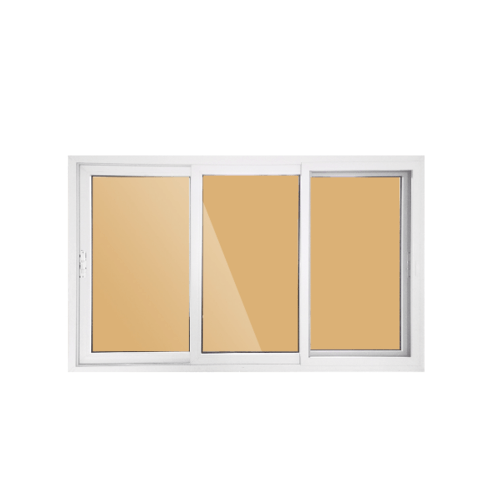 WELLINGTAN หน้าต่างไวนิล บานเลื่อน SFS (2-T) BW2001 180x110ซม. สีขาว-น้ำตาล พร้อมมุ้ง