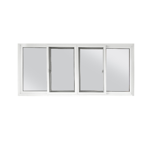 បង្អួចរុញ UPVC FSSF (2-T) GYW3001 240cm.x110cm. ពណ៌ស-ប្រផេះ និងសំណាញ់ WELLINGTAN