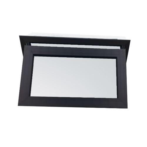 WELLINGTAN หน้าต่างไวนิล บานกระทุ้ง (2-T) GYW4001 80x50ซม. สีขาว-เทา พร้อมมุ้ง