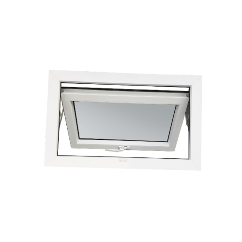 WELLINGTAN หน้าต่างไวนิล บานกระทุ้ง (2-T) GYW4001 80x50ซม. สีขาว-เทา พร้อมมุ้ง