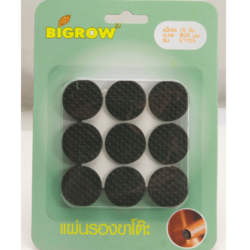 ยางรองขาโต๊ะทรงกลม ขนาดФ25มม.  รุ่นE1Y25 สีดำ