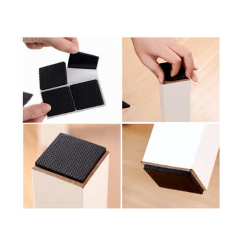 ยางรองขาโต๊ะทรงสี่เหลี่ยม ขนาด20*20*4มม. รุ่นE1F20 สีดำ 