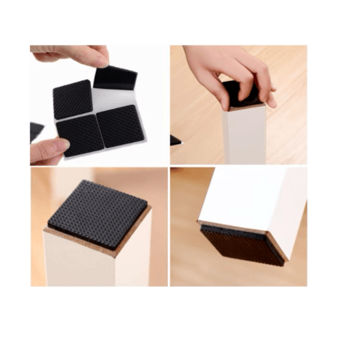 ยางรองขาโต๊ะกันพื้น ทรงสี่เหลี่ยม ขนาด:85*85*4มม รุ่นE1F85 สีดำ 