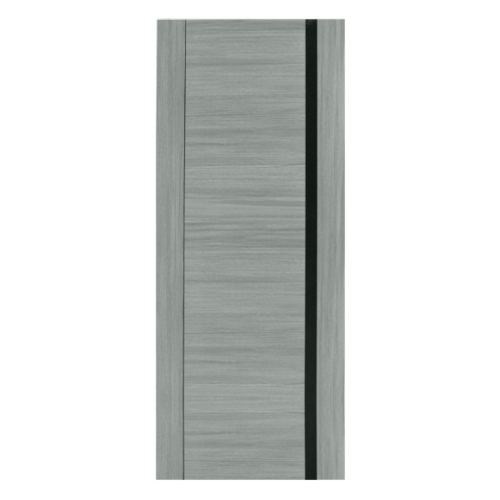 HOLZTUR ประตูเมลามีน เซาะร่อง MD-MD27 80x200ซม. สีเทา-ดำ