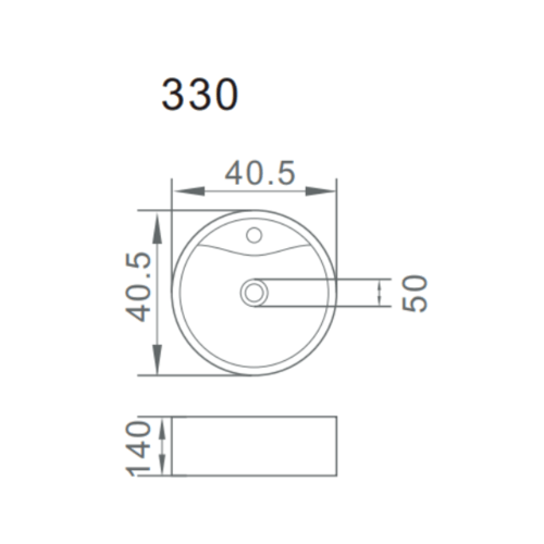 Verno อ่างล้างหน้าวางบนเคาน์เตอร์ก๊อกบนอ่าง **ไม่รวมก๊อก** ขนาด 40x40x14 ซม. รุ่น อันนา VN-330