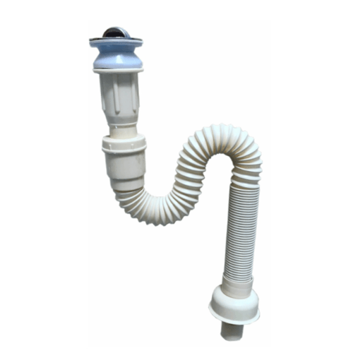 Iris ท่อย่นน้ำทิ้งแบบยืดหดได้ พลาสติกกันกลิ่น รุ่น XS-1901-18 ขนาด 80 ซม. สีขาว