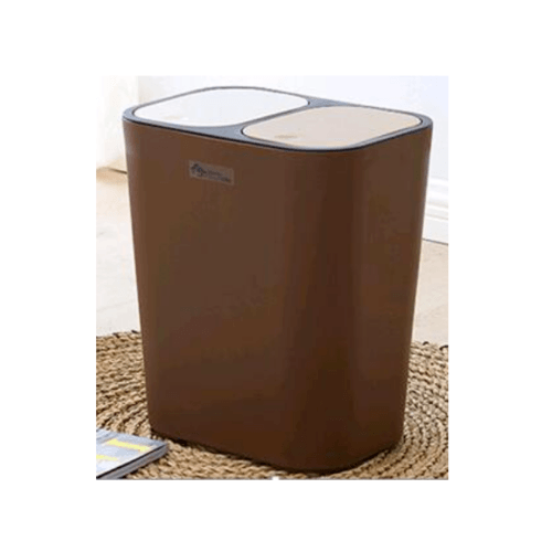ถังขยะคู่ รุ่น ZXHL003-CF ขนาด 15L สีกาแฟ