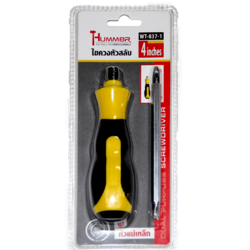 HUMMER ไขควงหัวสลับหัวแม่เหล็ก รุ่น WT-837-1 ขนาด 4นิ้ว