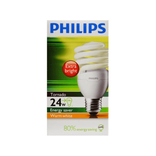 PHILIPS หลอดทอร์นาโด 24W. วอร์มไวท์ ขั้วเกลียว E27