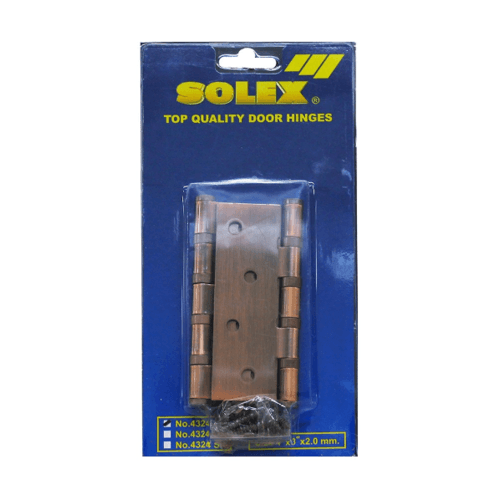 SOLEX บานพับเหล็ก 4324 NO.3 AC 4 สีทองแดงรมดำ (แพ็ค 3)