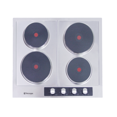 TECNOGAS เตาฝัง 4 หัวเพลทไฟฟ้า เหลี่ยม MA 04/SS สีโครเมี่ยม