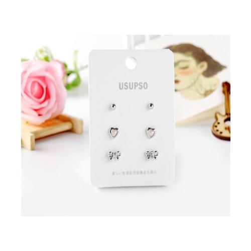 USUPSO USUPSO ต่างหูแฟชั่น Love bow (#E) ขาว