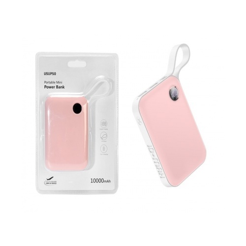 USUPSO ដុំសាកថ្ម (Power Bank) 10000 mAh ពណ៌ផ្កាឈូក (#BT)