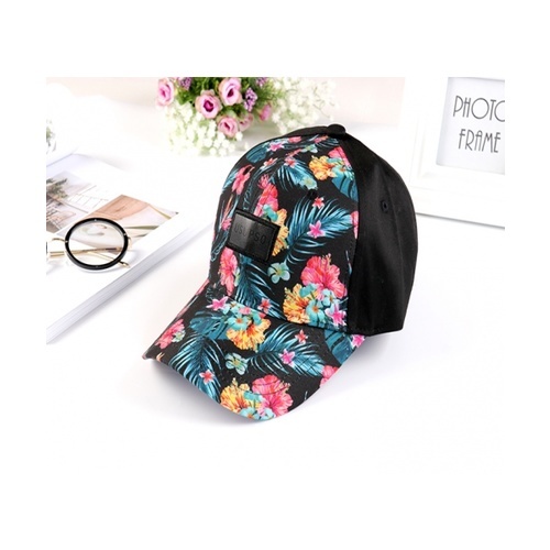 USUPSO หมวก Floral Flat สีดำ