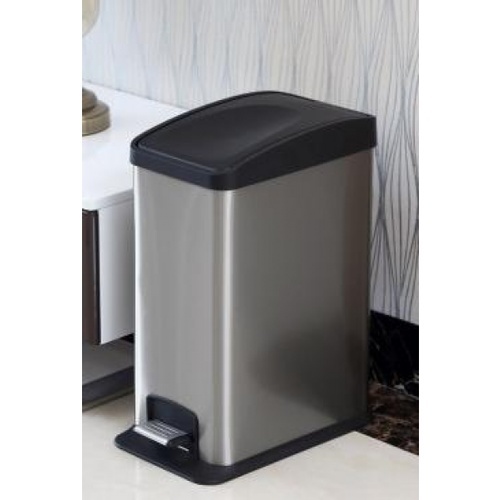 LUXUS ถังขยะขาเหยียบ ความจุ 12 ลิตร EED005-410SL