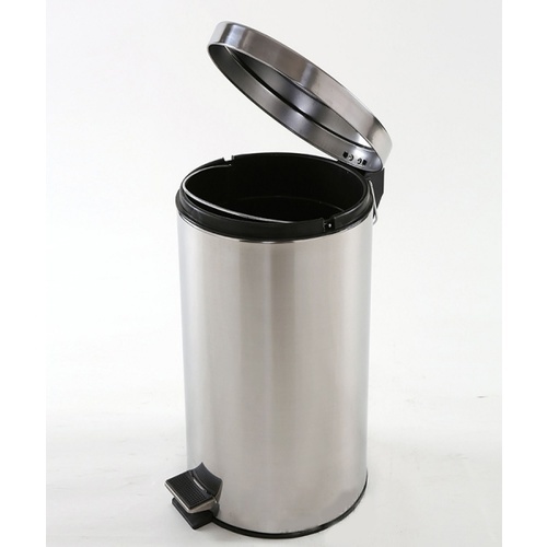 LUXUS ถังขยะกลมขาเหยียบ EKH002-5L ความจุ 5ลิตร สีเงิน ขาว