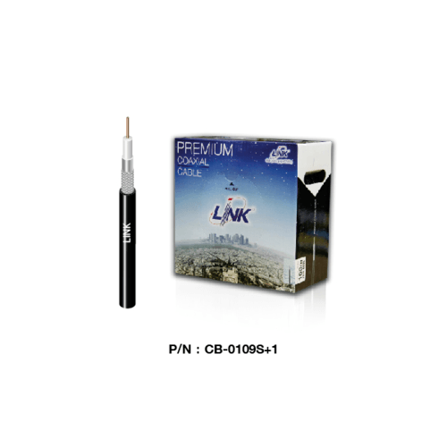 LINK สาย RG6 CCTV สีดำ ชิลด์ 96% LINK ม้วน 100ม. CB-0109S+1