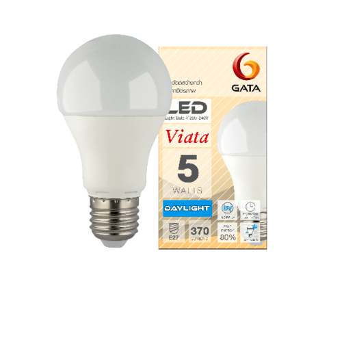 GATA หลอด LED 5 W ฝาขุ่นE 27 Day - สีขาว