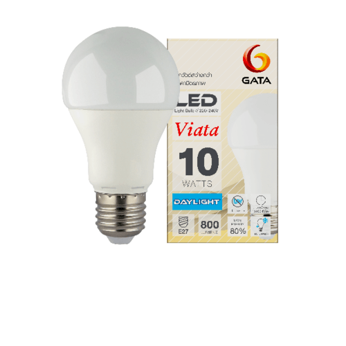 GATA หลอดLED 10 W ฝาขุ่น E 27 Day สีขาว