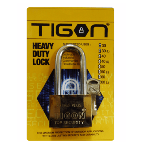 TIGON กุญแจชุบทอง ขนาด 60 มม.คอยาว - สีทอง