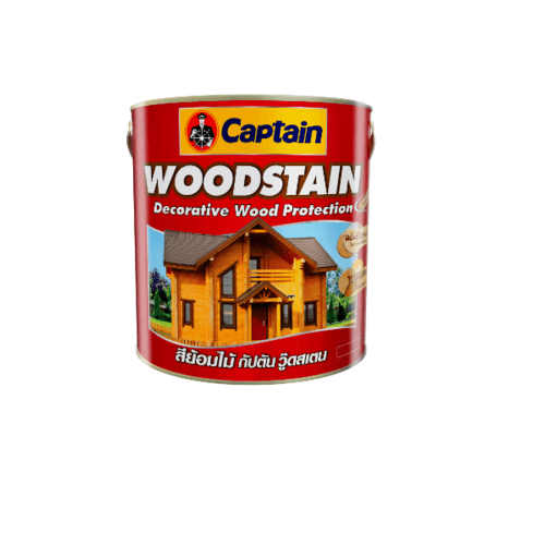 CAPTAIN สีย้อมไม้ วู๊ดสเตน กึ่งเงา ขนาด 1 กล. NEW OCW09 สีน้ำตาลอ่อน