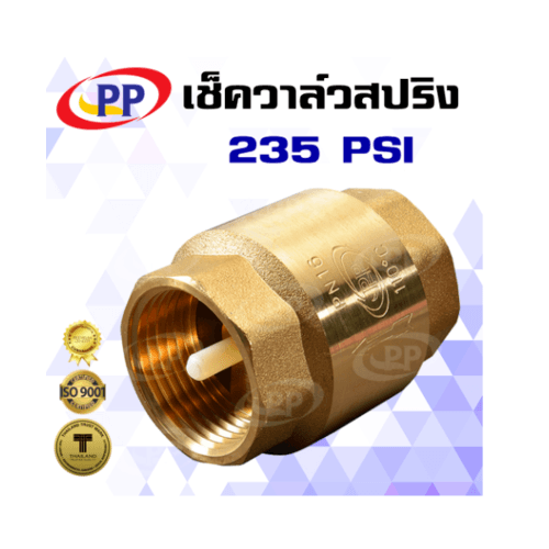 PP เช็ควาล์วสปริงทองเหลือง 1/2