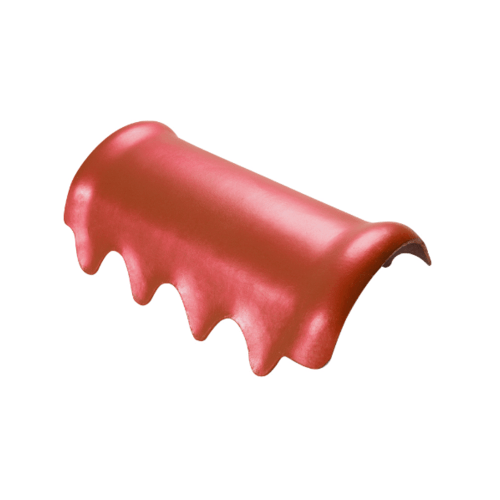 ตราเพชร ครอบสันหลังคา กระเบื้องจตุลอน ขนาด 29x50.5 ซม สีแดงประกายเพชร