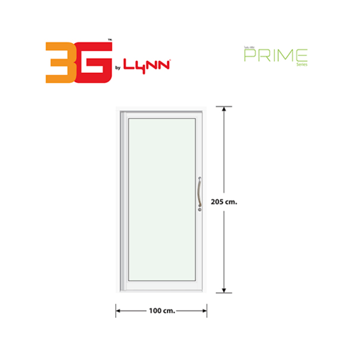 3G ประตูบานสวิงเดี่ยวเสากลม SAFETY ขนาด 100x205 เซนติเมตร Prime