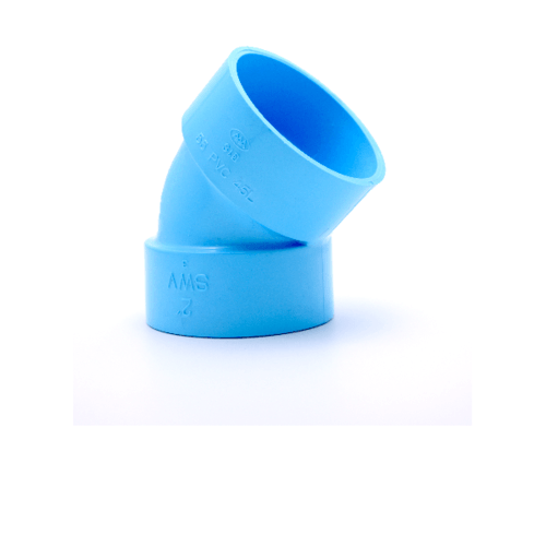 AAA ข้องอ 45° แบบบาง 5”(125) ชั้น 8.5 สีฟ้า