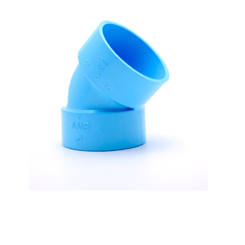 AAA ข้องอ 45 แบบบาง 8นิ้ว (200) ชั้น 8.5 สีฟ้า