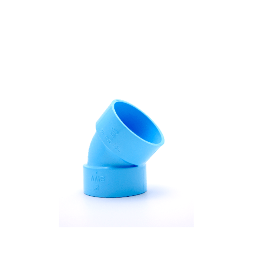 AAA ข้องอ 45 บาง 2(55) ชั้น 8.5 (แพ็ค4) สีฟ้า