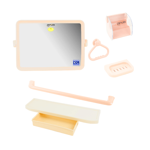 PIXO กระจกชุด6ชิ้น แบบเหลี่ยม MS013งา