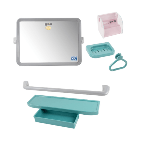 PIXO กระจกชุด6ชิ้น แบบรี MS014 สีเทา