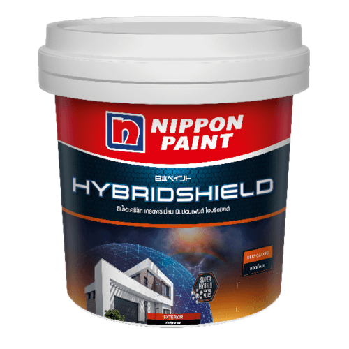 NIPPON PAINT สีน้ำภายนอก HYBRIDSHIELD กึ่งเงา ขนาด 2.5 แกลลอน เบส C