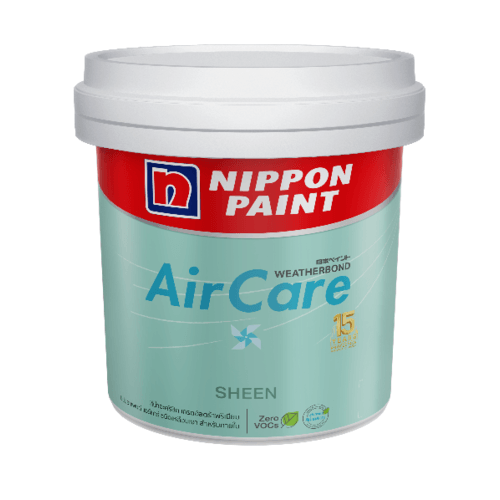 NIPPON สีน้ำอะคริลิกภายใน แอร์แคร์เนียน เบส B 2.5 แกลลอน AIRCARE SHEEN สีขาว