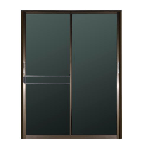 A-Plus ประตูอลูมิเนียมบานเลื่อน SS ขนาด 238x206ซม. สีชา พร้อมมุ้ง (LIKE)