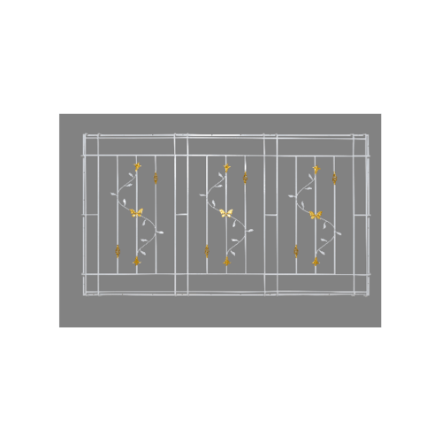 A PLUS เหล็กดัดหน้าต่าง ลายตะกร้อ W2003 (ติดครอบ) 180x110ซม. สีขาว