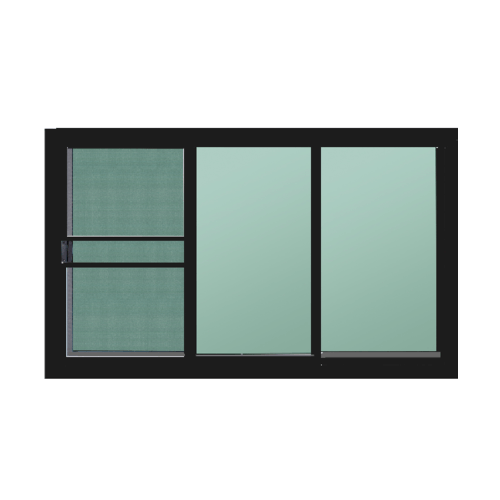 A-Plus หน้าต่างอะลูมิเนียมบานเลื่อนสลับ ขนาด 180x150ซม. (3บาน) SAHARA สีเทา