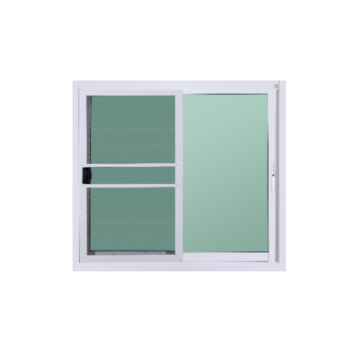 A-Plus หน้าต่างอะลูมิเนียมบานเลื่อน ขนาด 100x100ซม. พร้อมมุ้ง SS สีขาว