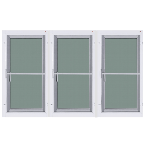 A PLUS PLATINUM หน้าต่างอะลูมิเนียม บานเปิด (3บาน) 180x150ซม. สีขาว พร้อมมุ้ง