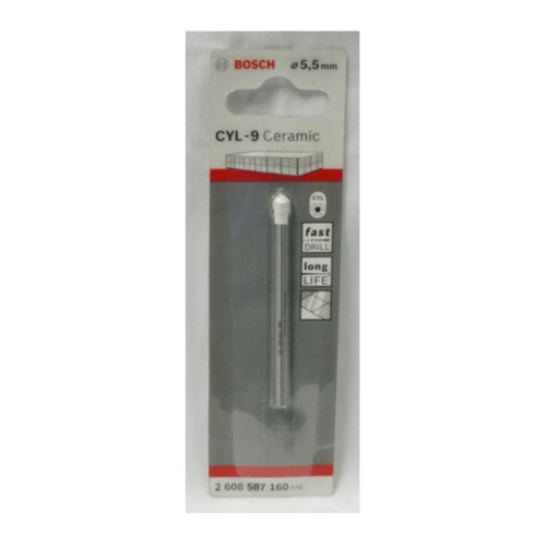 BOSCH ดอกเจาะกระเบื้อง Tile drill bit 5.5 x 70 mm (1) เทา-ขาว