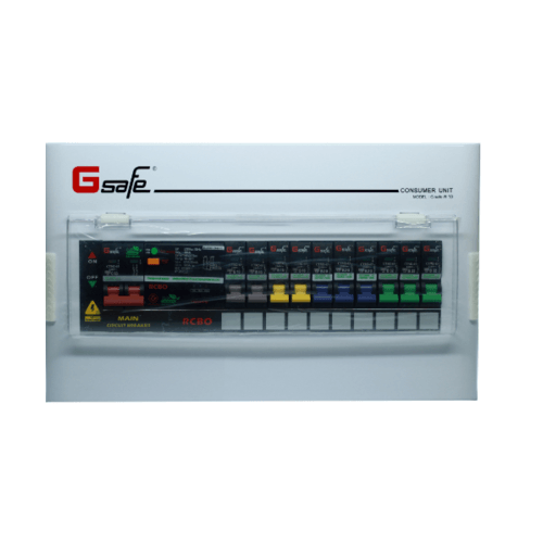 G-Safe ตู้คอนซูเมอร์สำเร็จครบชุด 10/10ช่อง63A กันดูด สีขาว