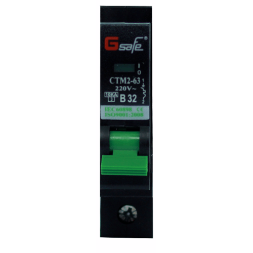 G-Safe ลูกย่อยเซอร์กิต 1P 32A รุ่น CTM2-63 สีดำ